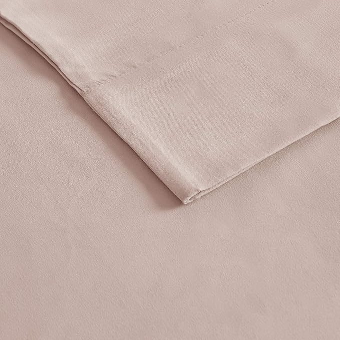 Madison Park 3M Microcell Bed Sheet Set Color Fast, Wrinkle and Stain Resistant, Soft Sheets with 16" Deep Pocket All Season, Cozy Bedding-Set, Matching Pillow Case, Full, Blush, 4 Piece