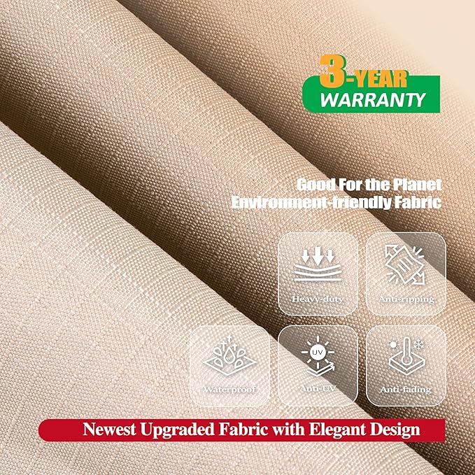 F&J Outdoors Heavy Duty Rip-stop Fabric Extra Large Anti-UV Waterproof Patio Furniture Covers, 140"x86"x30.5"