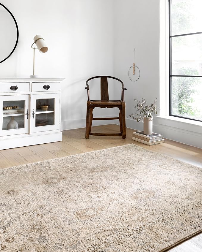 Loloi Teagan Collection TEA-03 Ivory/Sand 2'-8" x 13' Runner Rug, Large, Soft Neutral Rug, High-Traffic for Living Room, Bedroom, Home Office, Dining Area