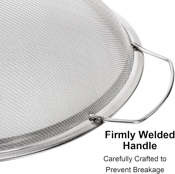 Jucoan 2 Pack Fine Mesh Paint Strainer, 11.5 Inch Stainless Steel 60 Mesh Paint