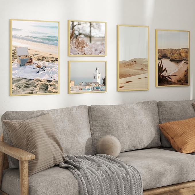 19x27 Metal Picture Frame - Gold Aluminum Picture Frames with Real Glass, Wall Mounting Horizontally or Vertically, Diploma, Certificates and Decor for Wall Gallery 27x19 Frame, Gold