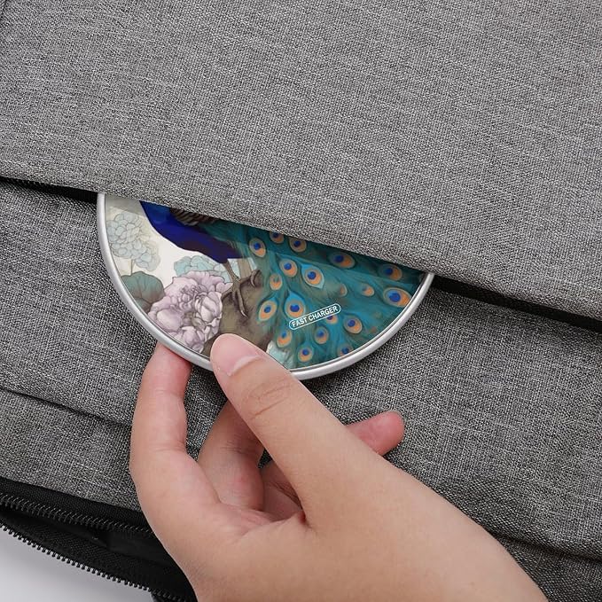 Peacock Floral Wireless Charger Fast Charging Pad | Anti-Slip Qi Certified Wireless Charging Pad for All Phones with Wireless Charging Function for Home Office Travel