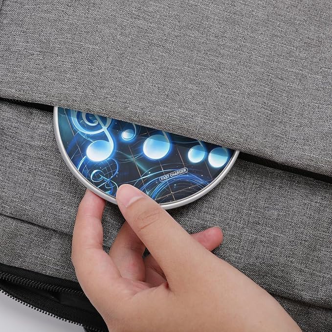 Blue Musical Notes Wireless Charger 10W Portable Fast Wireless Charging Pad Compatible with Phone Slim Charging Station Lightweight Charger Mat Charging Block for Travel Home Office