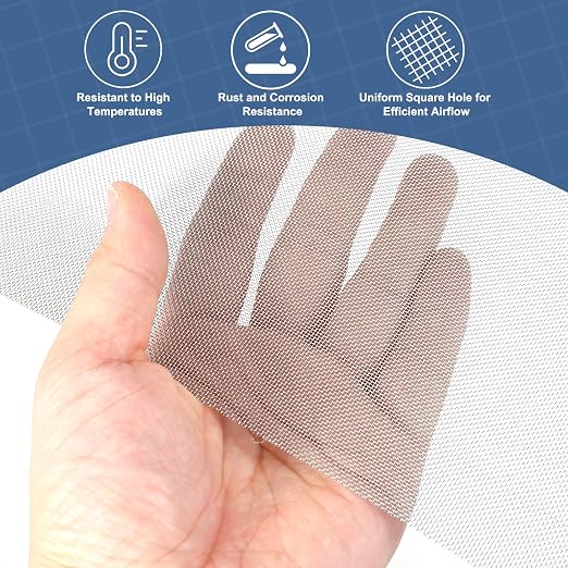 uxcell 30 Mesh 118" x 12" Woven Wire Mesh, 304 Stainless Steel Air Vent Filter