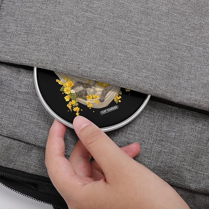 Raccoon Floral Wireless Charger Portable Charging Pad | LightweightAll Smartphone