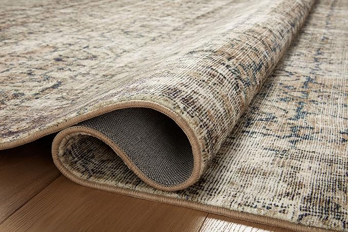 Loloi Amber Lewis Morgan Collection MOG-02 Navy/Sand 3'-6" x 5'-6" 38" Thick Accent Rug feat. CloudPile, Neutral, Room Décor, Vintage Inspired, Livingroom, Bedroom, Dining Area