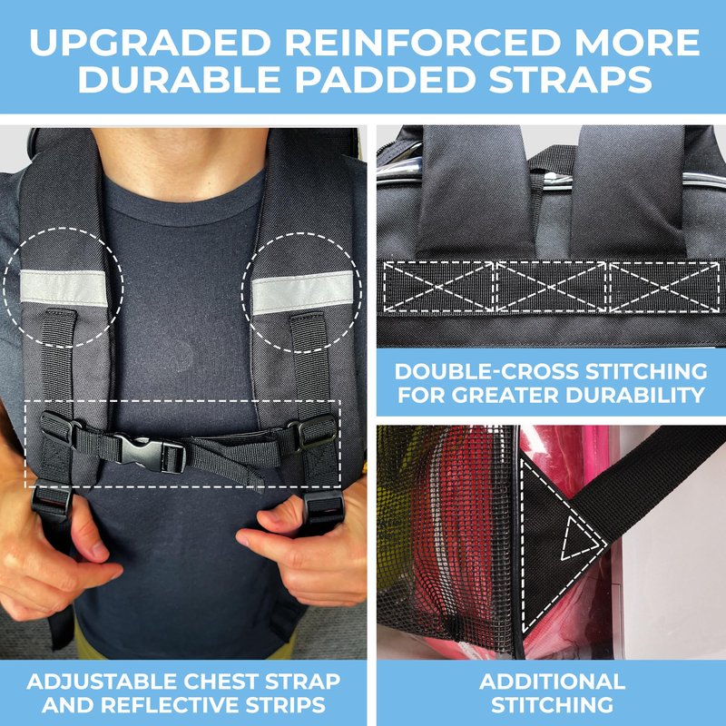 SHYLERO Clear Backpack Heavy Duty has TSA Lock, 2-WAY Zipper. PVC Transparent Backpack Is Extra Large - H18''xW14''xD8