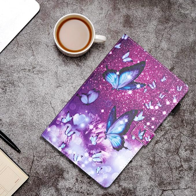 Case for Samsung Galaxy Tab S10 Lite/ S10 FE/ S9 FE 10.9 InchX400/X520/X510 Auto Wake/Sleep Premium PU Leather Folding Stand Cover with Pen Holder &amp Multiple Viewing Angles - Beach