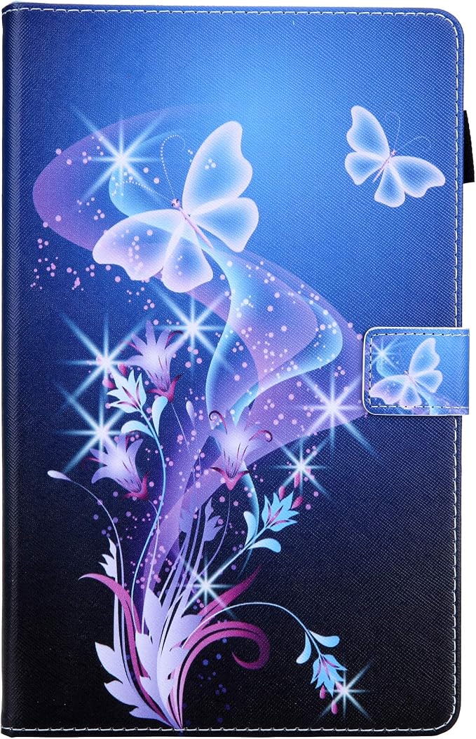 for Galaxy Tab A 8.4 Case 2020 Model (SM-T307/T307U) with Pencil Holder Pockets Multi-Angle Viewing Folio Stand PU Leather Shockproof TPU Cover for Samsung Tab A 8.4 T307 Black Rose Flower
