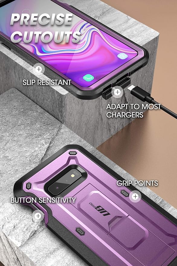 SUPCASE Unicorn Beetle Pro Series Designed for Samsung Galaxy S10e Case (2019 Release) Full-Body Dual Layer Rugged With Holster &amp Kickstand With Built-in Screen Protector (Black)