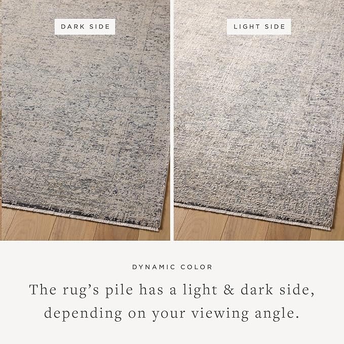 Loloi Amber Lewis Alie Collection ALE-01 Stone/Mist 7'-10'' x 10', .13'' Pile Height, Area Rug