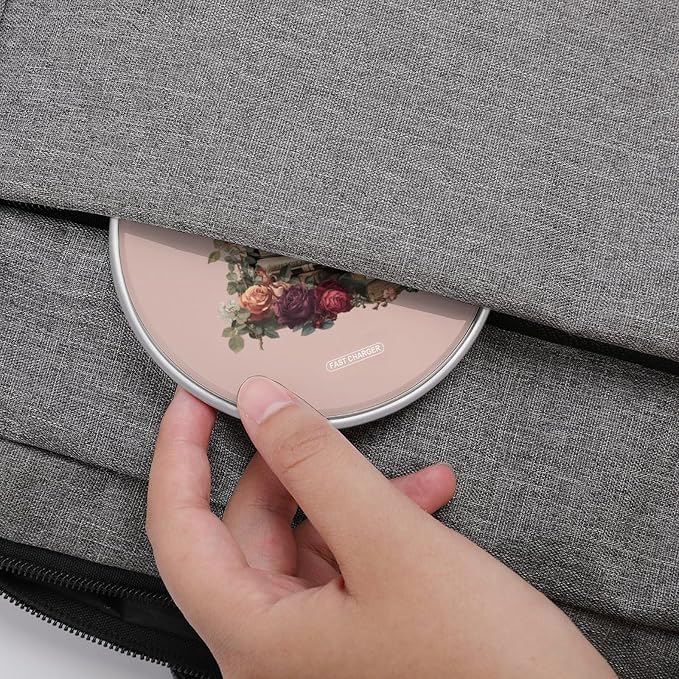 Black Cat Books Rose Wireless Charger SlimWireless Charging Pad Anti-Slip Charger Mat for Men Women