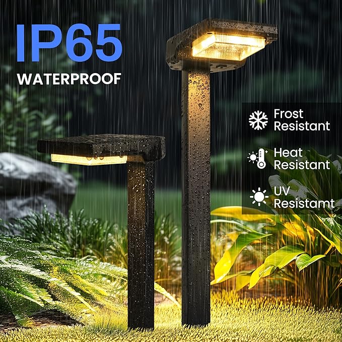 Solar Pathway Lights Outdoor, Smart Color Changing with 9-in-1 (Warm White/Cool White/RGBCW) Modes,Bright Landscape Lighting Waterproof for Walkway,Garden,Driveway,Yard,Patio(4pack)