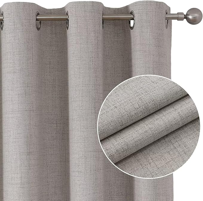 Joydeco Blackout Room Divider Curtains, Extra Wide Sliding Door Drapes Living Room Curtains, Greyish White 1 Panel 100W x 108L Inch Patio Door Drapes for Room Privacy