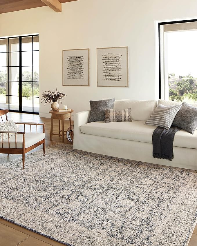 Loloi Amber Lewis Alie Collection ALE-05 Charcoal/Beige 7'-10" x 10', .13" Pile Height, Area Rug