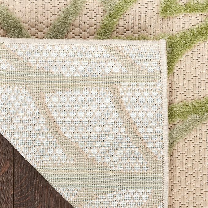 Nourison Home Aloha 4' x 6' Ivory Green Fabric Tropical Area Rug (4' x 6')