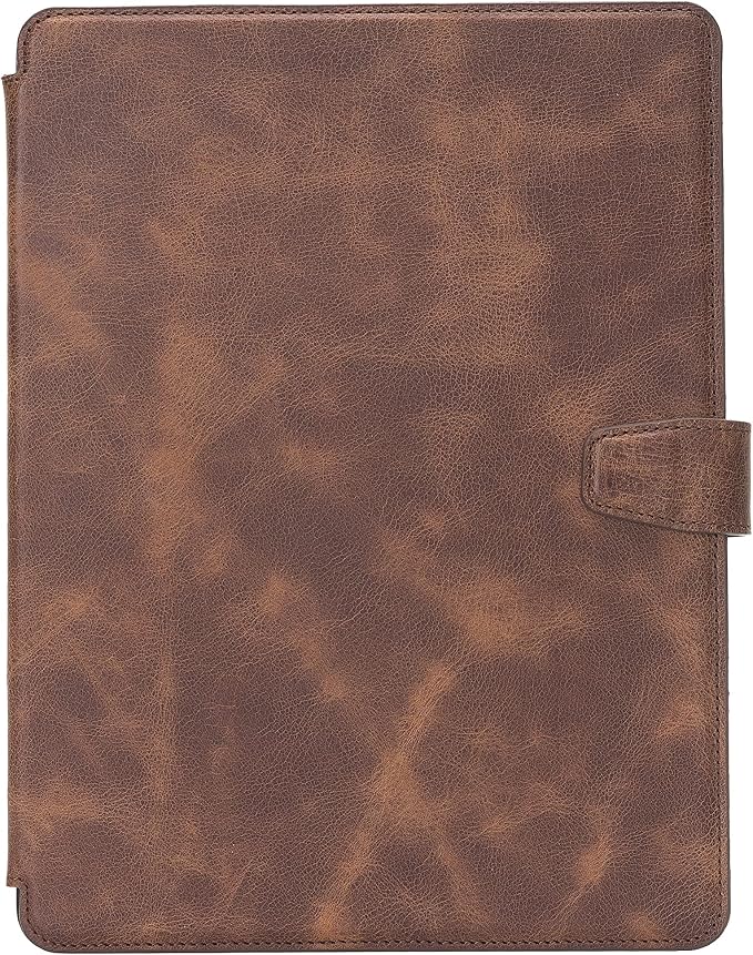 Genuine Leather Handmade iPad 10.2 Magnetic Closure Case with Separeted Compartments and Card Slots for Women &amp Men (8th Gen 2020) (7th Gen 2019) (Black)