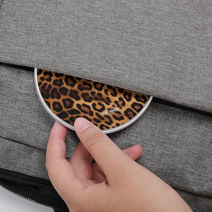 Cool Cheetah Leopard Wireless Charger 10W Qi-Certified Fast Wireless Charging Pad with USB Cable &amp LED Indicator Fashion Charger Mat Portable Charging Station for All Qi-Enabled Phones
