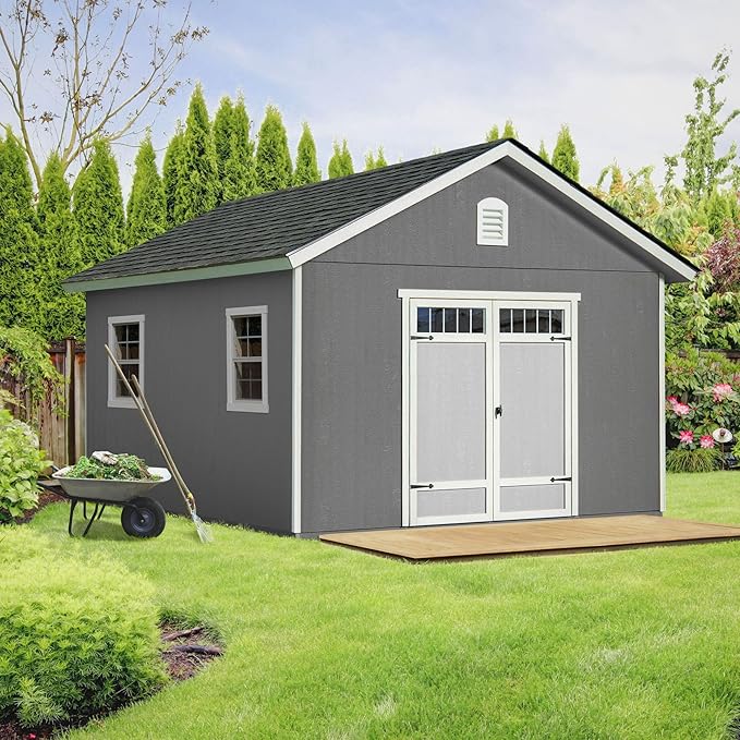 Handy Home Products Scarsdale 12x16 Do-it-Yourself Wooden Storage Shed with Floor Kit- Does not Include Paint or Roofing Shingles