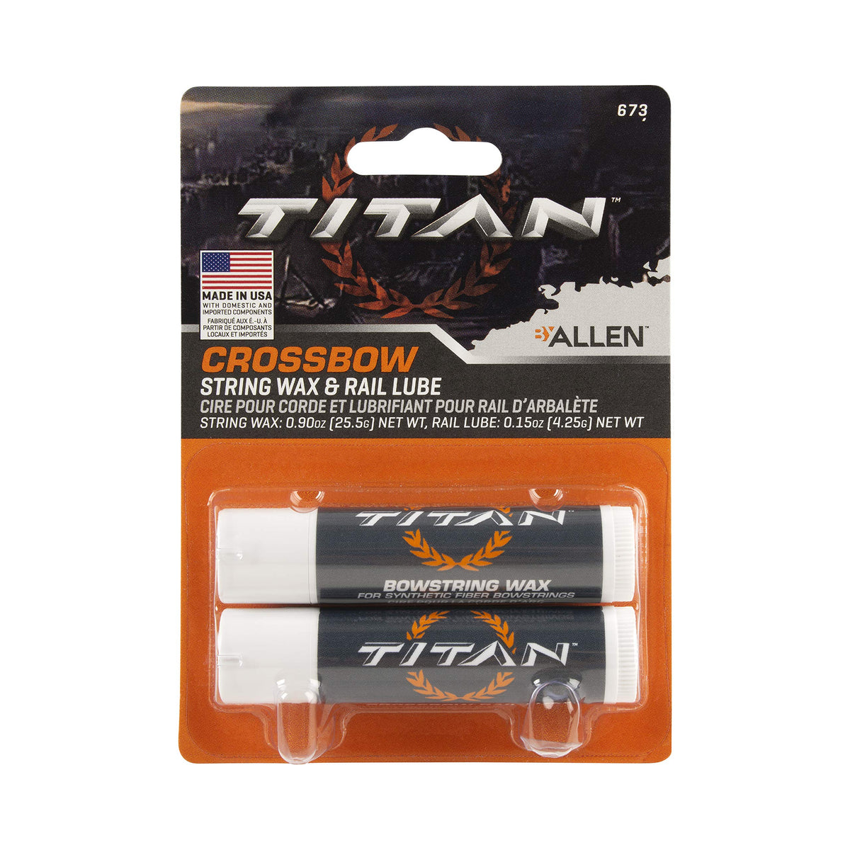 Titan Crossbow String Wax & Rail Lube Combo, 2-Pack, White - Made in America
