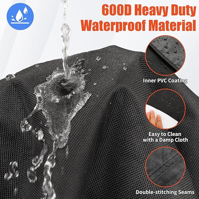 iCOVER Grill Cover 82 inch, BBQ Grill Cover for Outdoor Grill, 600D Heavy Duty Waterproof BBQ Cover, Anti-UV Barbecue Cover, Large Barbecue Gas Grill Cover for Weber, Char-Broil, Nexgrill, etc