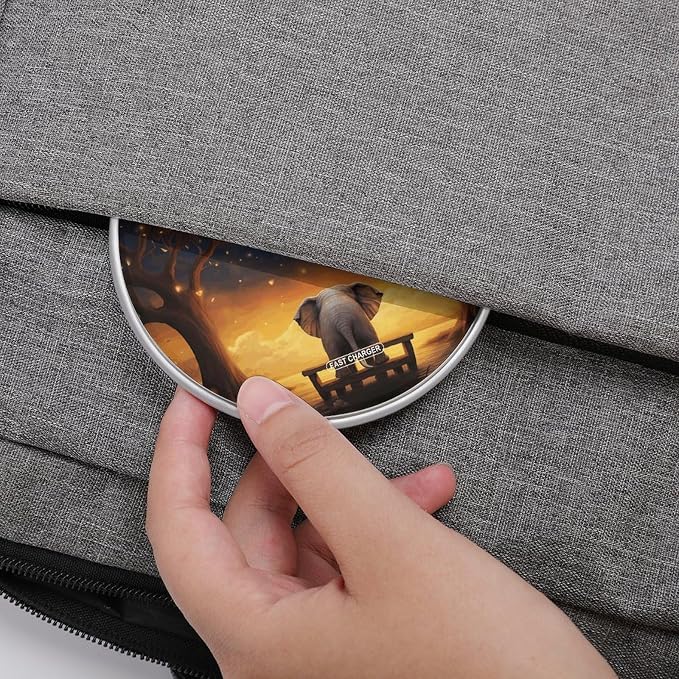 Animal Elephant Owl Tree Moon Star Wireless Charger Aluminum Alloy Frame 10W Fast Charging Pad with Indicator Light 6mm Thin &amp Portable Wireless Charging Pad for Travel Home Office Desk