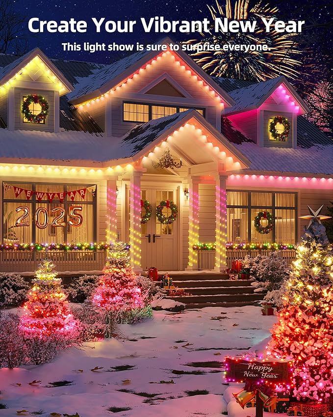 111FT Permanent Outdoor Lights,72 RGB Eaves Lights with App Control Remote, IP65 Waterproof Eternity Eaves Lighting, Outdoor Light for Outside Roofline Decor, Party, Holiday Xmas