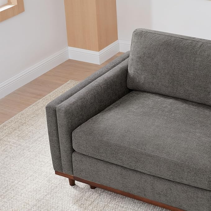 CHITA Super Large Luxury L Shape Convertible Sectional Modular Sofa, Down Filled Modern Sofa, Deep Seat Cloud Couch, 118 inch Width, 5 Seat Couch with Chaise, 2 Ottomans, Solid Wood Leg, Grey