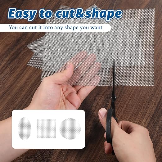6 Pack 8.27 x 5.9 Inch Stainless Steel Wire Mesh Screen, 20 Mesh Woven Metal
