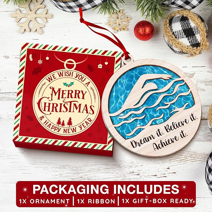 Gifts for Swimmers - Swimmer Ornament 2025 for Christmas Tree, Perfect Swimming Gifts, Unique Swim Gift for Athletes, Artistic Swimmer Christmas Ornaments, Ideal for Swimmer Appreciation
