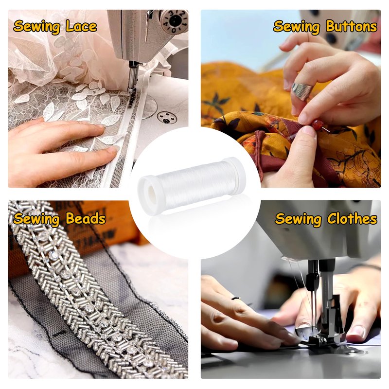 Simthread Clear Invisible Nylon Sewing Thread 500M Thickness 0.1mm