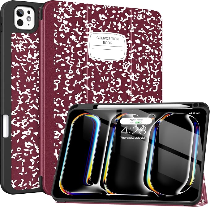 Soke Case for iPad Pro 11 Inch (M5 2025/M4 2024) - Book Black | Built-in Apple Pencil Slot Auto Sleep/Wake Lightweight Protective Cover