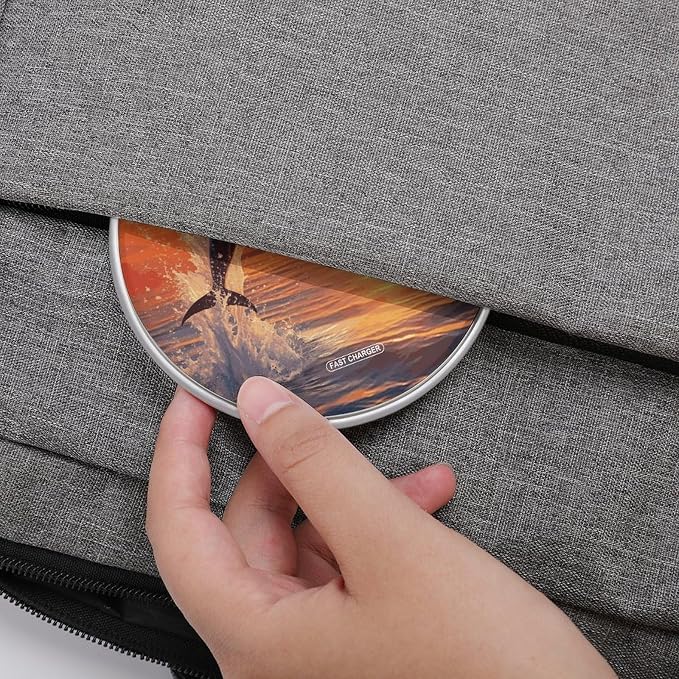 Sunset Dolphin Wireless Charger Portable Fast Charging Pad Lightweight Wireless Charging Pad 10W Slim Charging Station for Phone Charger Mat for Travel Home Office Desk