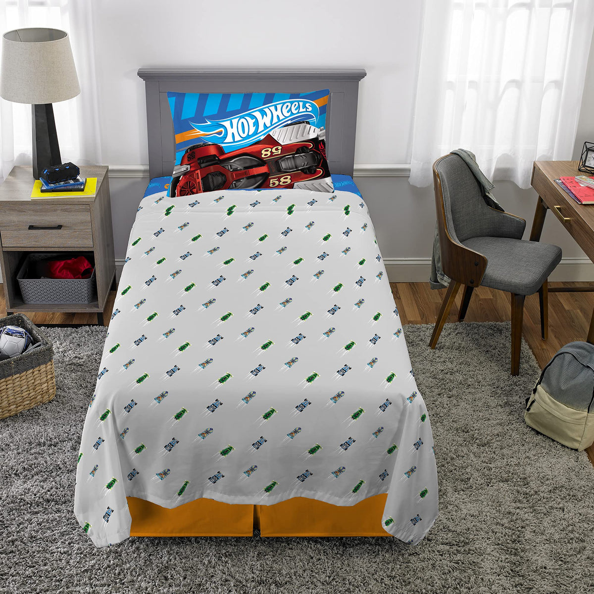 Franco Kids Bedding Super Soft Sheet Set, 3 Piece Twin Size, Hot Wheels