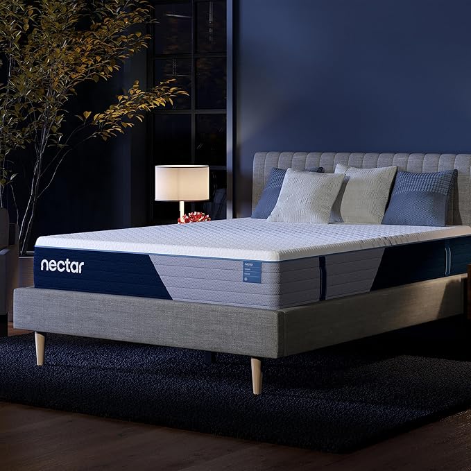 Nectar Classic Hybrid 12” Queen Mattress - Medium Firm - Memory Foam & Innerspring Coils - Cooling Top Layer - Pressure-Relief - Mattress in a Box - 365-Night Trial & Forever Warranty
