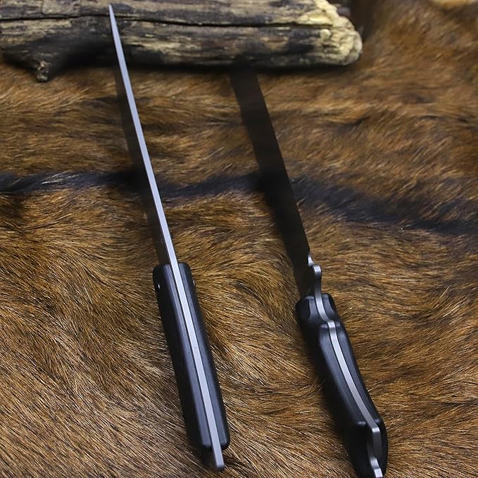 BA-KOR 14.1-inch full tang (9CR18MOV) Survival Machete + K-type sheath and 5.9-inch cerium-powered igniter. Suitable for outdoor hunting, camping, obstacle clearance, barbecuing, fishing, kitchen cutting for daily carry (EDC), and as a gift.