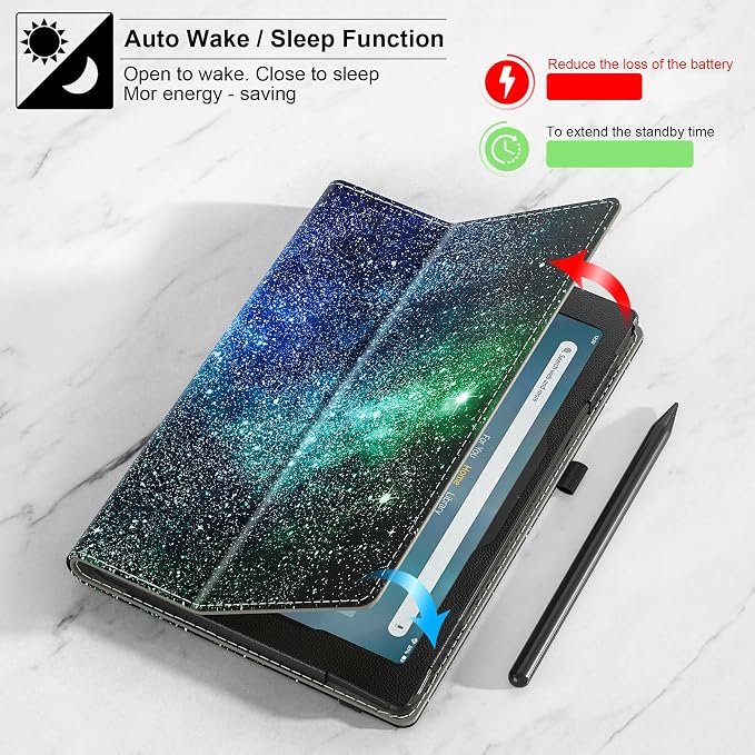 Case for All-New Amazon Fire HD 10 Tablet (13th/11th Generation 2023/2021 Release) 10.1 - Slim Folding Stand Cover with Auto Wake/Sleep Hand Strap &amp Stylus Pen Holder Black Cat
