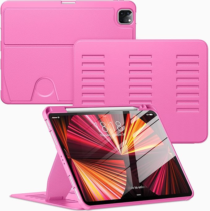 VIKESI Case for iPad Pro 11 inch (M5/M4) 2025/2024Multiple Angles Magnetic Stand CoverShockproof BackPencil Holderand Auto Sleep/WakeBlack