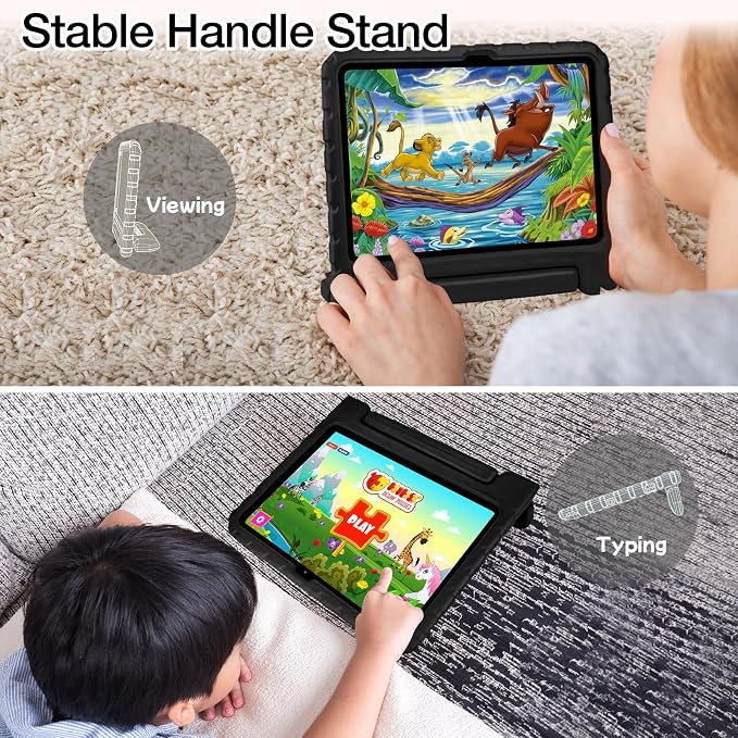 Case for iPad Pro 12.9 Case 2022/2021/2020/2018 with Pencil Holder &amp Hadle Stand Super Protection Kids Proof Cover for iPad Pro 12.9 inch 3rd/4th/5th/6th Generation Black