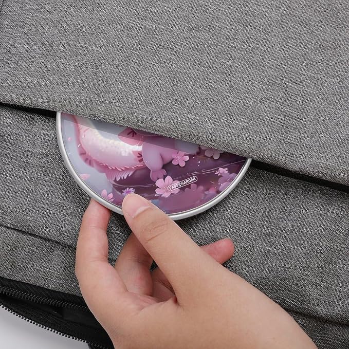 Cherry Blossom Axolotl Wireless Charger Pad Portable Wireless Charging Station Compatible with All Smartphone