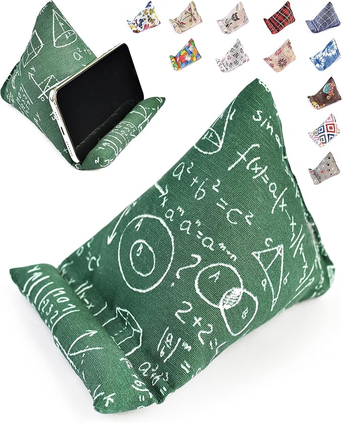 Handmade Phone Pillow Holder - The Wedge Mobile Device Stand - Fabric Phone Stand for All iPhones All Smartphones! 7 x 6.1 x 5.5 Inches (ABC)