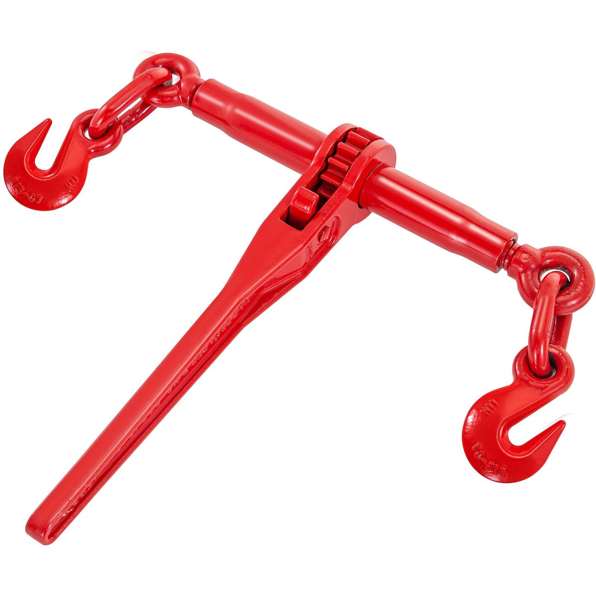9215LBS 3/8\" – 1/2\" Ratchet Binders 9,215 LBS Secure Working Load, G70 Hooks and Adjustable Length, for Grade 70-80 Chains, Tie Down, Hauling, Towing, 4-Pack, Red