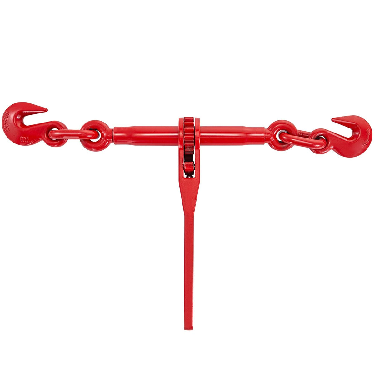 9215LBS 3/8\" – 1/2\" Ratchet Binders 9,215 LBS Secure Working Load, G70 Hooks and Adjustable Length, for Grade 70-80 Chains, Tie Down, Hauling, Towing, 4-Pack, Red