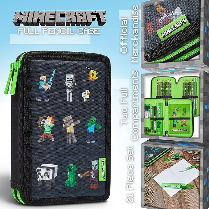 Minecraft Kids Pencil Case Stationery Pens Colored Pencils Notebook School Supplies Gamer Gifts for Boys