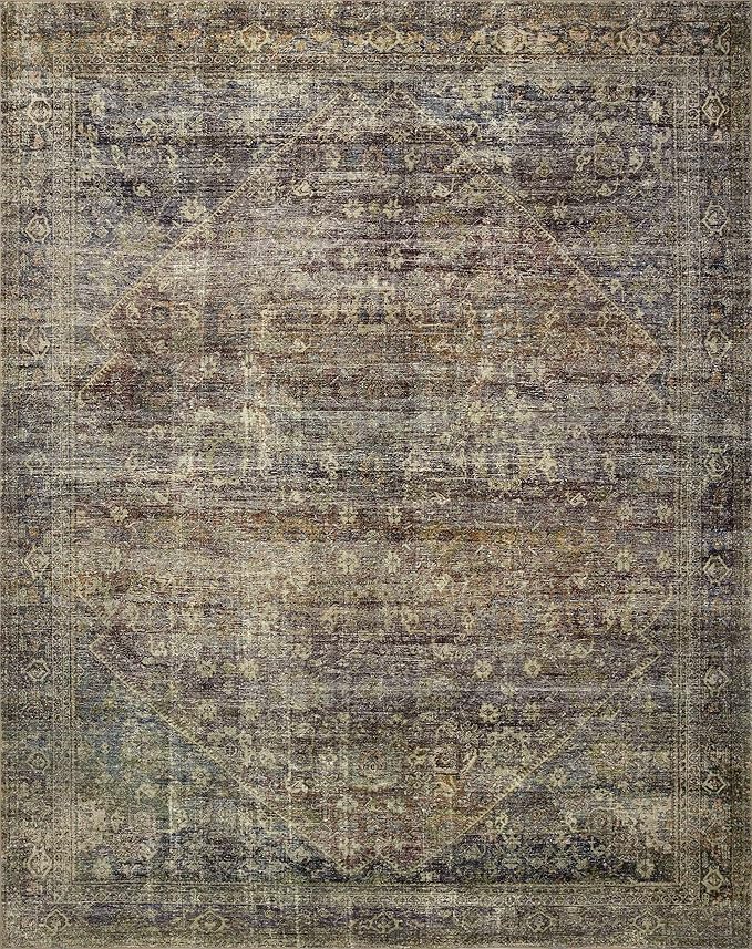 Loloi Amber Lewis Morgan Collection MOG-05 Spice/Lagoon 8'-3" x 11'-3" 38" Thick Area Rug feat. CloudPile, Neutral, Room Décor, Vintage Inspired, Livingroom, Bedroom, Dining Area