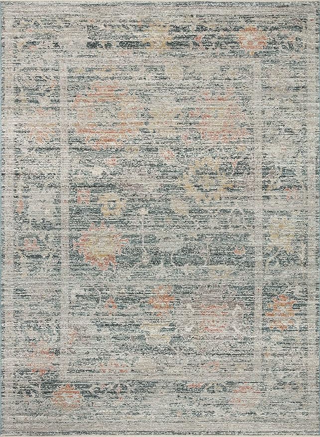 Loloi Magnolia Home by Joanna Gaines Millie Collection MIE-01 Blue/Multi 7'-10" x 10', .25" Pile Height, Area Rug