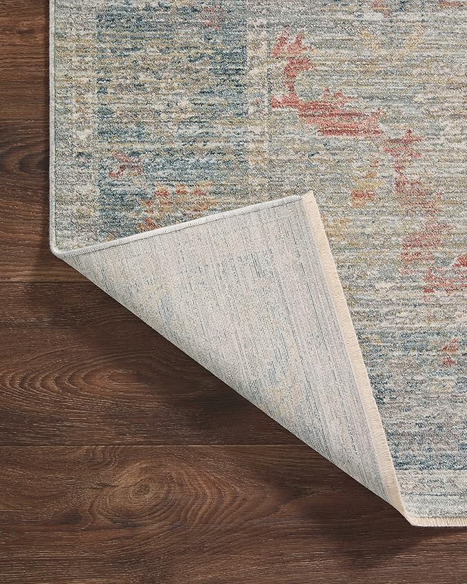 Loloi Magnolia Home by Joanna Gaines Millie Collection MIE-04 Slate/Multi 2'-3" x 3'-10", .25" Pile Height, Accent Rug