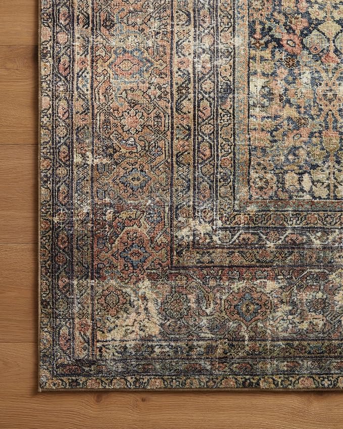 Loloi Amber Lewis Morgan Collection MOG-03 Denim/Multi 9'-6" x 13'-6" 38" Thick Area Rug feat. CloudPile, Neutral, Room Décor, Vintage Inspired, Livingroom, Bedroom, Dining Area