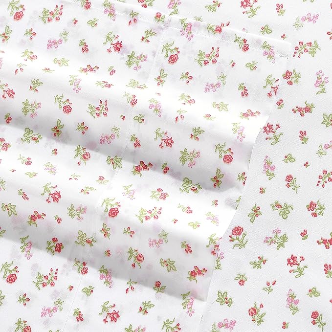 Laura Ashley Kids - Queen Sheet Set, Soft & Wrinkle-Resistant Toddler Bedding Set, Fun & Whimsical Bedroom Decor, Ideal Girl Room Essentials, Bed Sheets with Matching Pillowcases (Mae Pink)