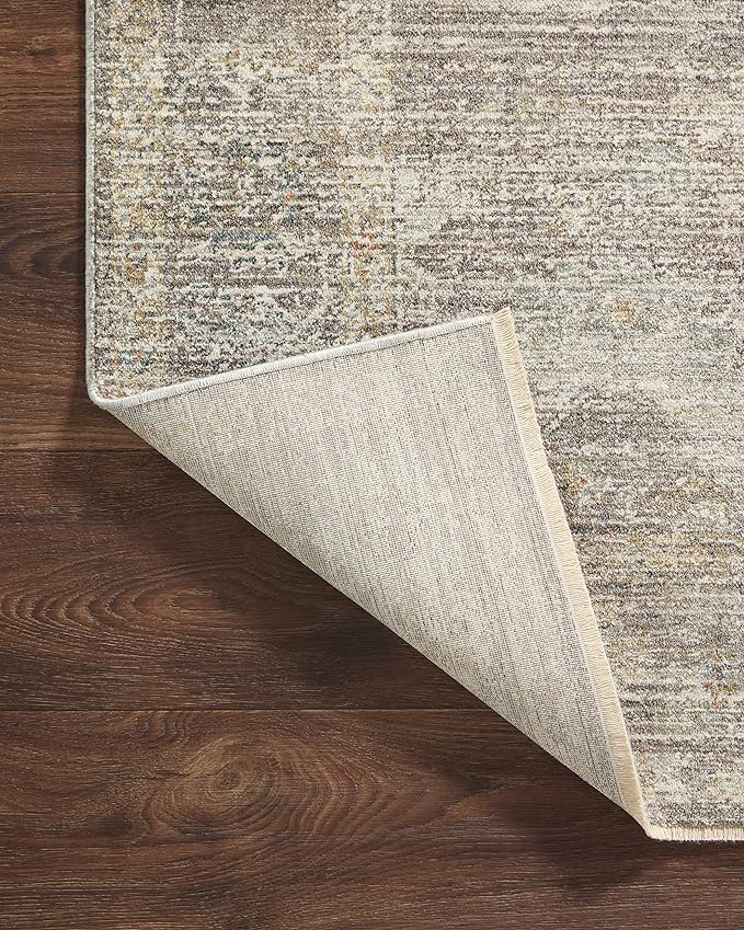 Loloi Magnolia Home by Joanna Gaines Millie Collection MIE-05 Stone/Natural 2'-7" x 8'-0", .25" Pile Height, Runner Rug